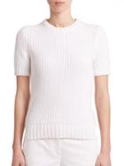 Michael Kors Collection Ribbed Cotton Sweater Top