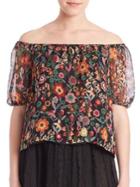 Red Valentino Silk Off-the-shoulder Blouse