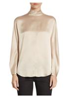 Vince Banded Collar Silk Blouse