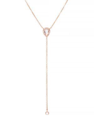 Ef Collection Diamond & White Topaz 14k Rose Gold Lariat Necklace