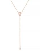 Ef Collection Diamond & White Topaz 14k Rose Gold Lariat Necklace