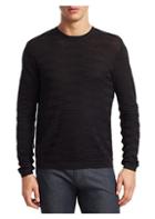 Emporio Armani Silk-blend Geometric Crewneck Sweater