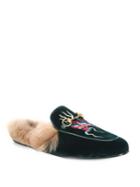 Gucci Velvet Shearling Princetown Slippers