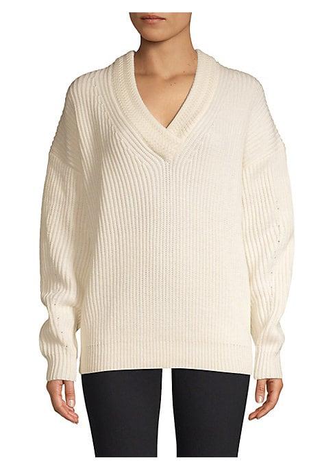 Maje Wool-blend V-neck Knit Sweater