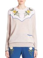 Stella Mccartney Flower-embellished Wool Sweater