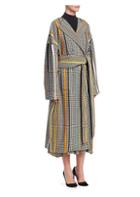 Rosie Assoulin Oversized Striped Houndstooth Coat