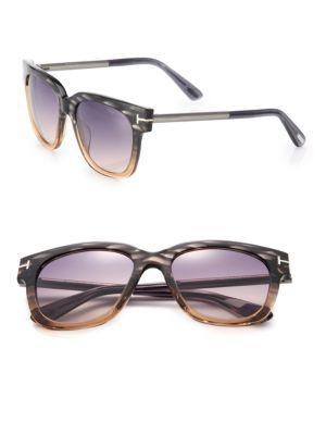 Tom Ford Eyewear Square Acetate & Metal Polarized Sunglasses