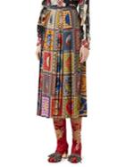 Gucci Pleated Tarot Card Silk Skirt
