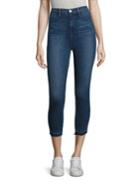 Frame Le High Cropped Raw-edge Skinny Jeans