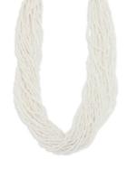 Kenneth Jay Lane Seed Bead Necklace/white