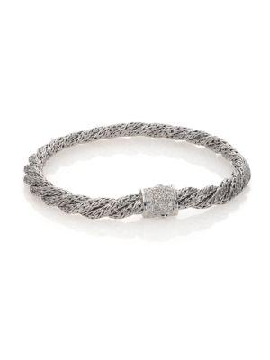 John Hardy Classic Chain Diamond & Sterling Silver Extra-small Twisted Bracelet