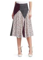 Calvin Klein 205w39nyc Mixed Print Silk Midi Skirt