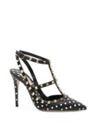 Valentino Garavani Rockstud Polka Dot Leather Anke Strap Pumps