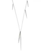 Alexis Bittar Miss Havisham Crystal Long Spear Necklace/silvertone
