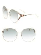 Gucci 63mm Oversize Oval Sunglasses
