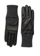 Agnelle Cecelia Leather Knit Gloves