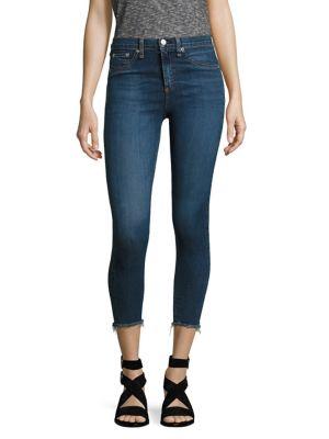 Rag & Bone/jean Frayed Hem Capri Skinny Jeans/collette