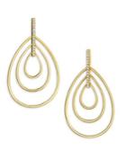 Carelle Moderne Diamond & 18k Yellow Gold Trio Teardrop Earrings