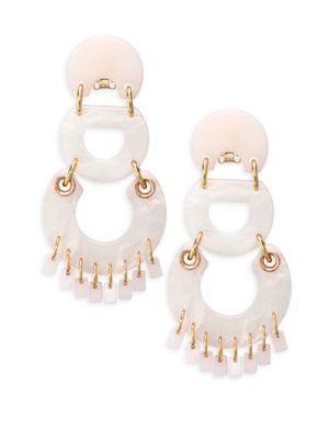Lele Sadoughi Pinata Rose Quartz Chandelier Earrings