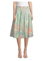 Donna Karan New York Peach-print A-line Skirt