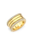 Roberto Coin Portofino Diamond & 18k Yellow Gold Double-row Band Ring
