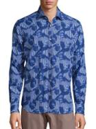 Saks Fifth Avenue Collection Tonal Collage Shirt