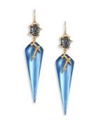 Alexis Bittar Lucite & Crystal Triangle Drop Earrings