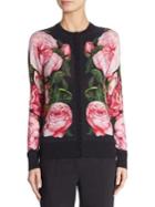 Dolce & Gabbana Rose-print Silk & Cashmere Cardigan