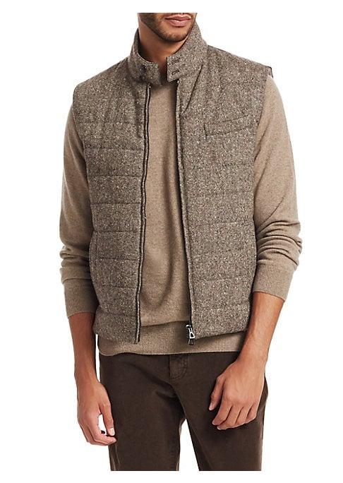 Saks Fifth Avenue Collection Donegal Mixed Media Wool Vest
