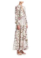 Valentino Leopard-print Long Keyhole Dress