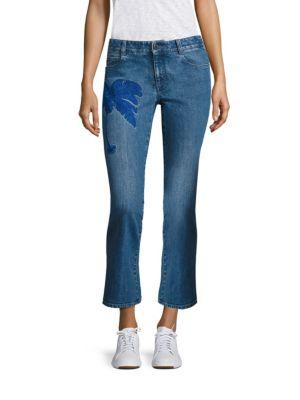 Stella Mccartney Embroidered Skinny Kick Flare Jeans