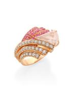 Hueb Mirage Diamond, Rose Quartz & Pink Sapphire Ring
