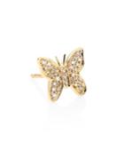 Sydney Evan Butterfly Diamond & 14k Yellow Gold Single Stud Earring