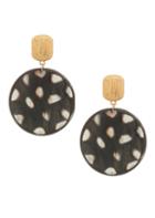 Nest Spotted Horn Disc Earrings