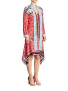 Mary Katrantzou Hearts Tie Neck Silk Dress