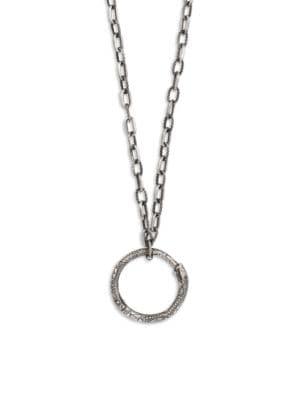 Gucci Sterling Silver Circle Pendant Chain Necklace