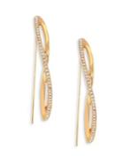 Jules Smith Pave Crystal Threader Twist Drop Earrings
