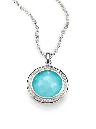 Ippolita Turquoise Doublet, Diamond & Sterling Silver Pendant Necklace