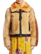 Coach Pieced Shearling Bomber Jacket