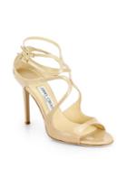 Jimmy Choo Lang 100 Strappy Patent Leather Sandals