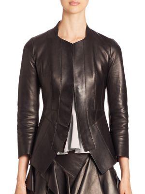 Alexander Mcqueen Leather Peplum Jacket