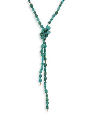 Ginette Ny Fallen Sky 18k Rose Gold & Turquoise Sautoir Necklace/53