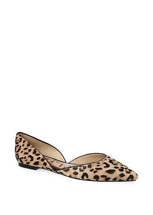 Sam Edelman Rodney Leopard Print Calf Hair D'orsay Flats