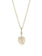 Sydney Evan Diamond And 14k Gold Mini Monstera Leaf Pendant Necklace