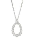 Hearts On Fire 18k White Gold Diamond Classic Teardrop Pendant Necklace