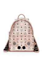 Mcm Wizpak Out Studs Metallic Canvas Backpack
