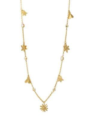 Tory Burch Bellflower Rosary Necklace