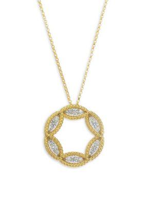 Roberto Coin 18k Gold Diamond Circle Pendant Necklace