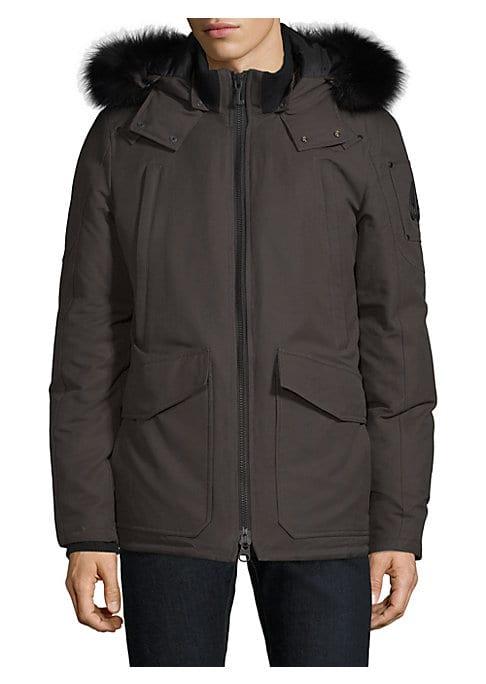 Moose Knuckles Pearson Down & Feather Fur Trim Hooded Jacket