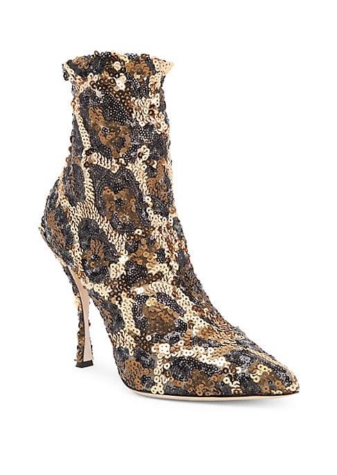 Dolce & Gabbana Sequined Leopard Booties